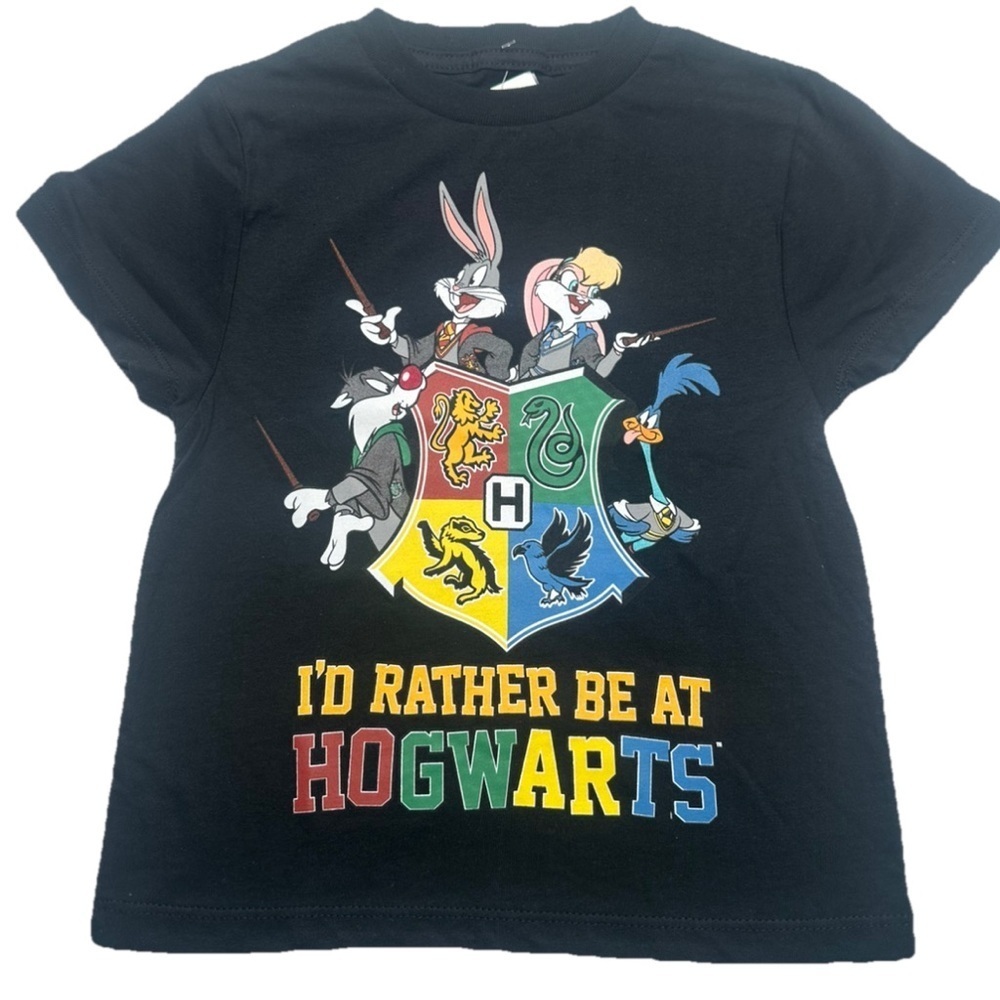 Warner Brothers Kids T-shirt  Black Kids Size XS (4/5) Hogwarts